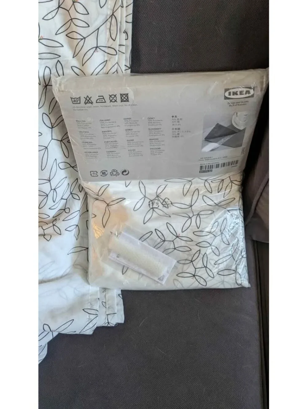 IKEA HEDDA BLAD Curtains panels black floral New